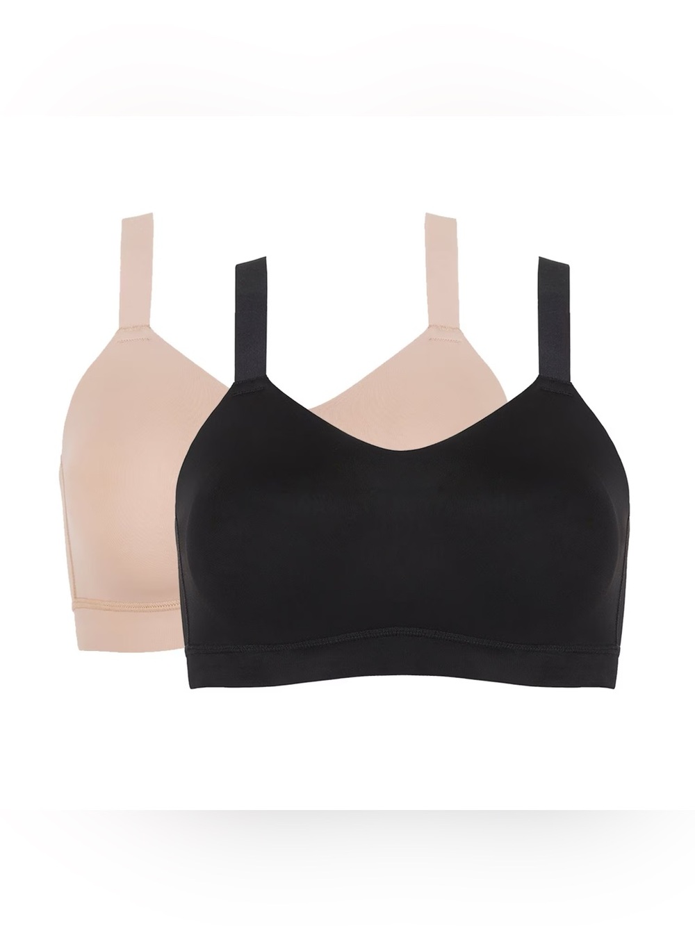 Ellen Tracy Comfort Flex Bra Pack - Black & Nude New XXL removable pads.